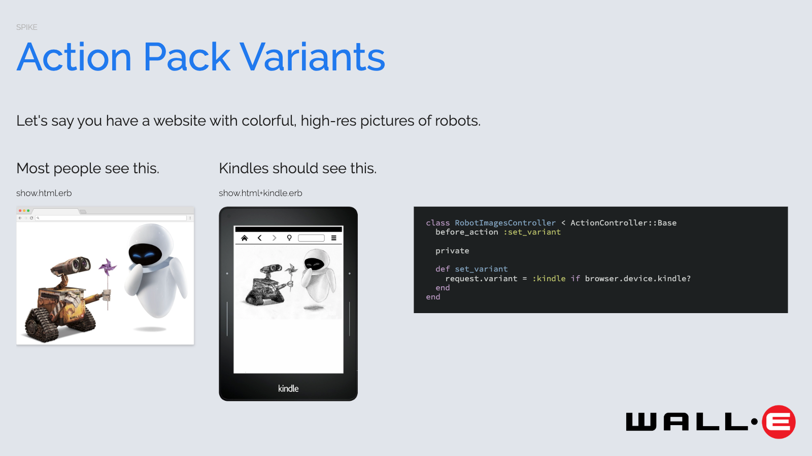 Slide content, Example of using Action Pack variants to tailor content based on device type