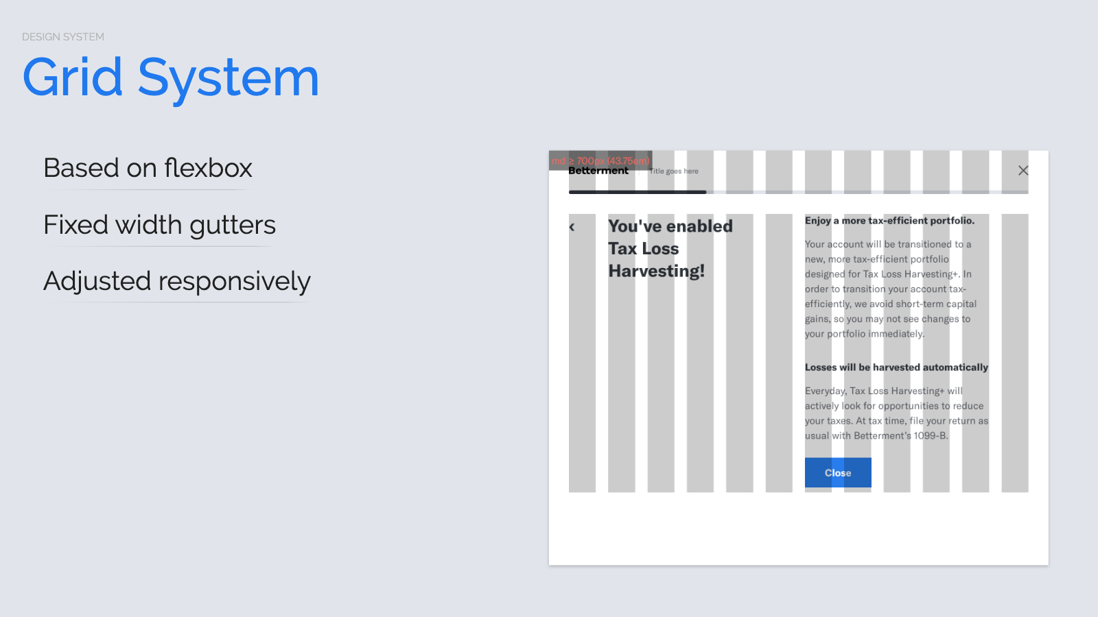 Slide content, Grid system